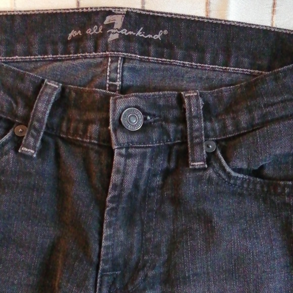 7 for all mankind black bootcut jeans size 27 - Picture 2 of 7